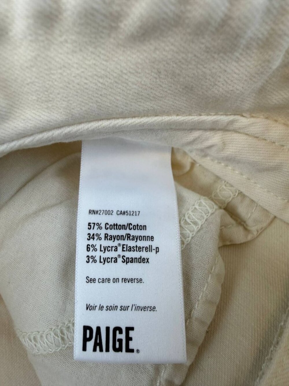 Paige Carly Wide-Leg Jeans w/ Waistband Tie Ivory Size 26 - Picture 6 of 11